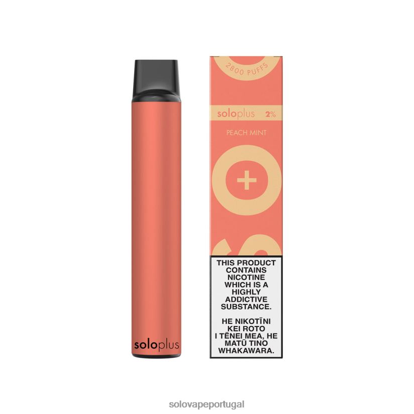 Solo Plus vaporizador descartável hortelã pêssego T8868Z23 - Solo Vape Puffs