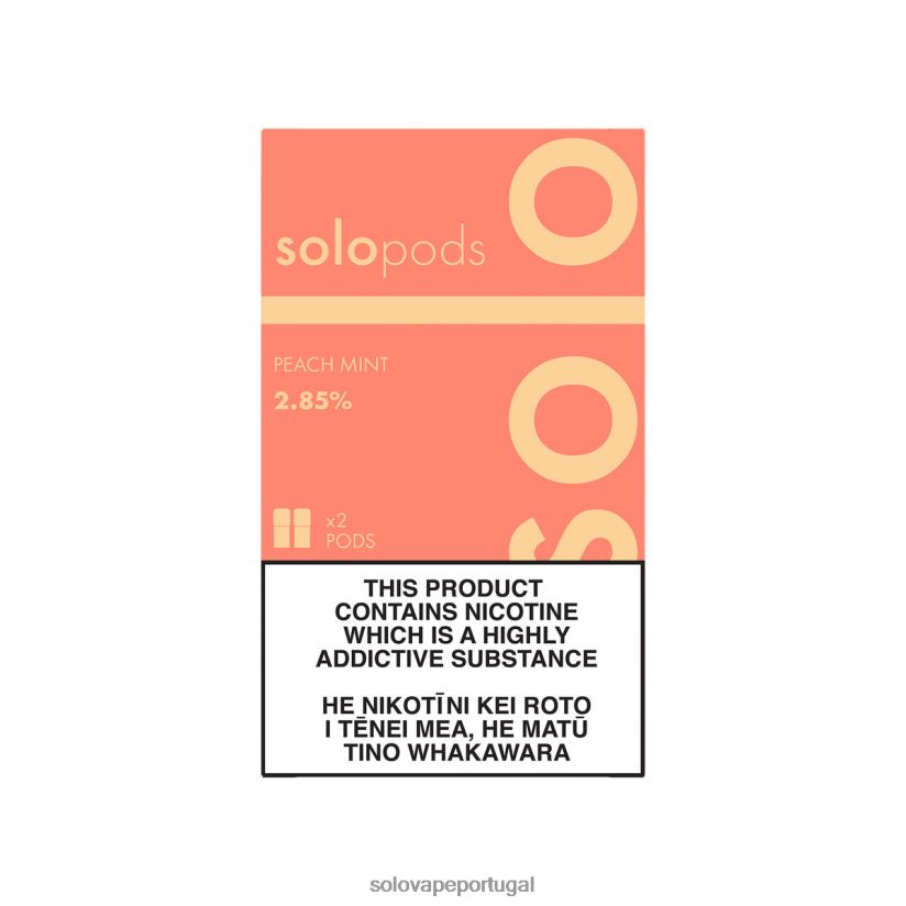 Solo cápsula de reposição pacote com 2 hortelã pêssego T8868Z57 - Solo Vape Lisbon